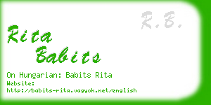 rita babits business card